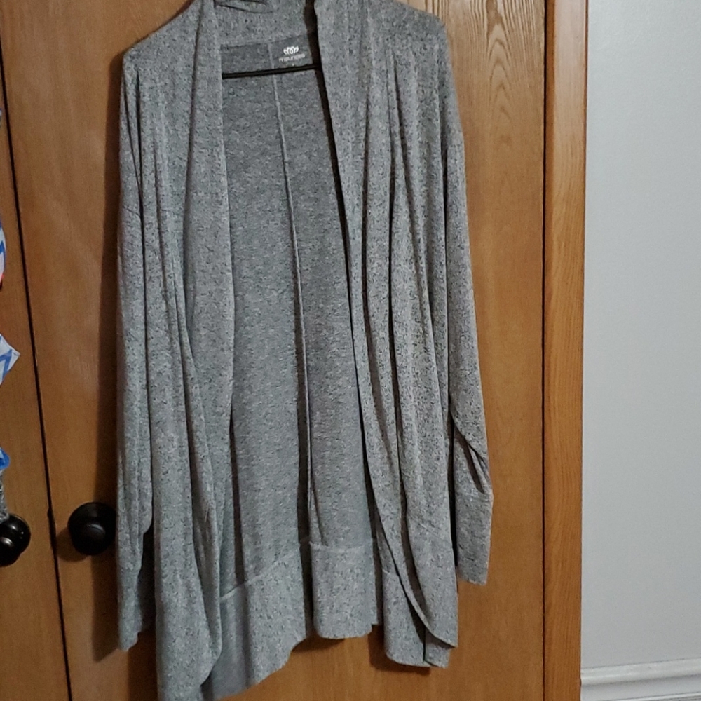Maurices soft grey open sweater.